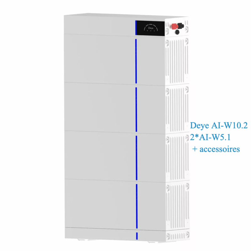 Equipo modular industrial con acentos azules y panel de visualización.