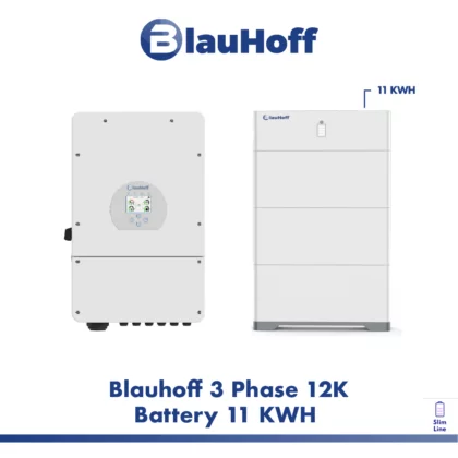 Sistem de stocare a energiei la domiciliu Blauhoff, cu o capacitate de 11 kWh.